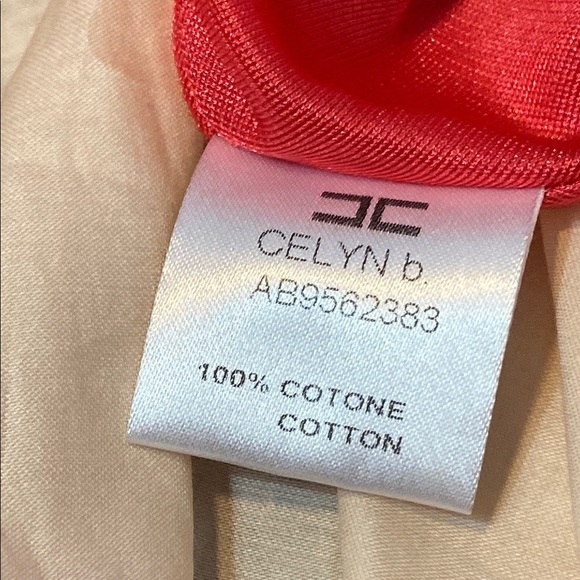 Celyn B. Elisabetta Franchi Red and Cream Pleated Embellished Mini Dress - Picture 7 of 9